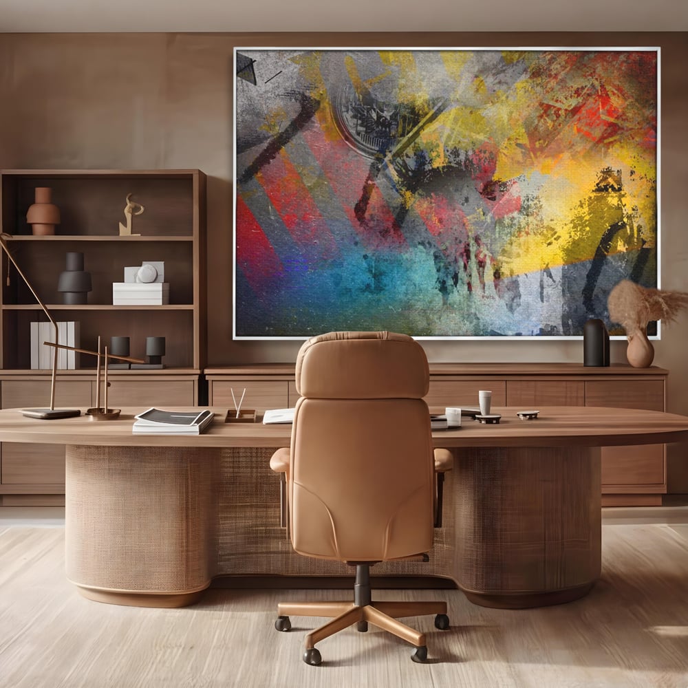 Tablou Canvas Premium LuxCanva® A1086, Colorful Yellow , Abstract, Galben, Multicolor, Culori Vibrante