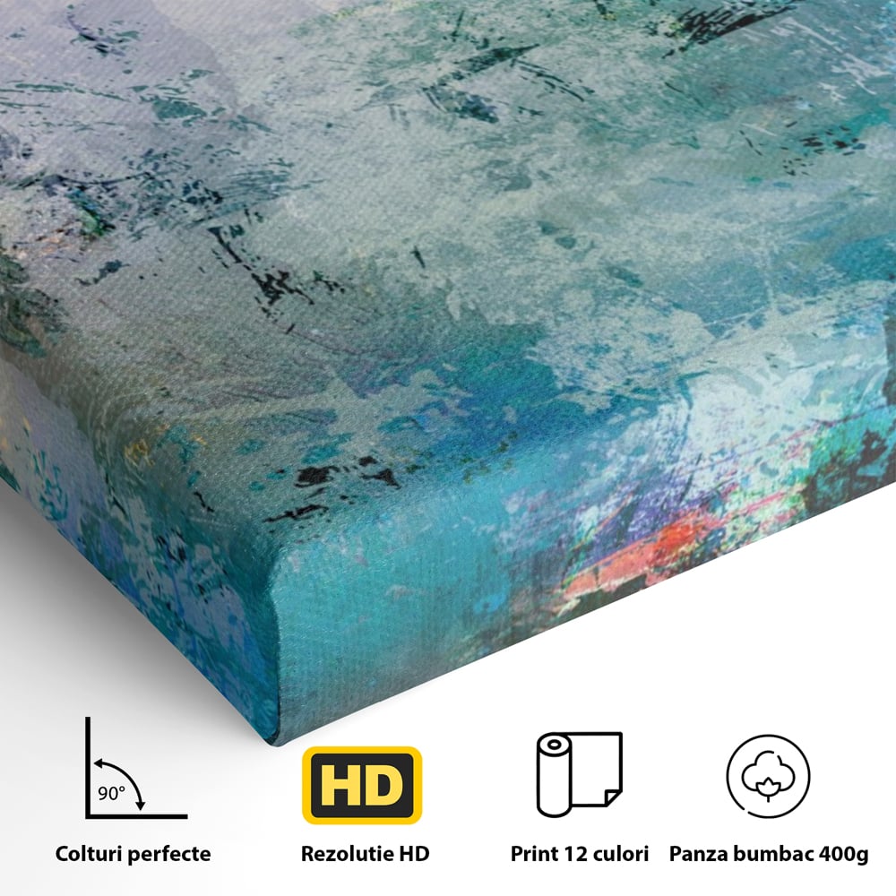 Tablou Canvas Premium LuxCanva® A1087, Colorful Blue , Abstract, BabyBlue, Albastru, Multicolor, Culori Vibrante