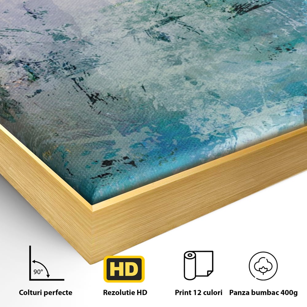 Tablou Canvas Premium LuxCanva® A1087, Colorful Blue , Abstract, BabyBlue, Albastru, Multicolor, Culori Vibrante