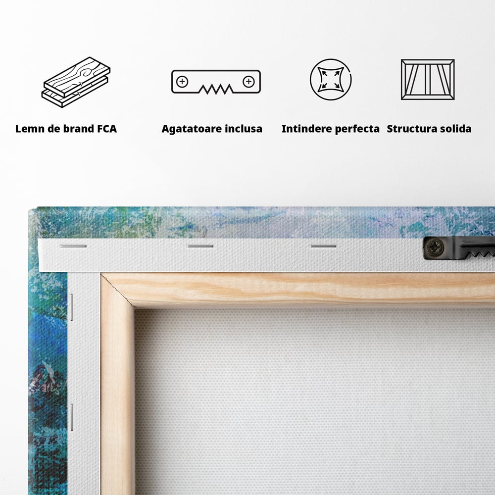 Tablou Canvas Premium LuxCanva® A1087, Colorful Blue , Abstract, BabyBlue, Albastru, Multicolor, Culori Vibrante