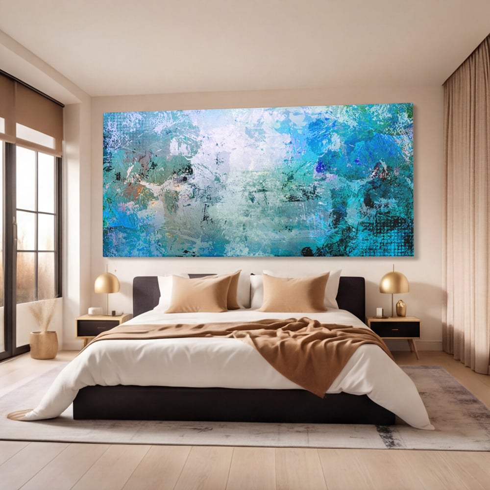 Tablou Canvas Premium LuxCanva® A1087, Colorful Blue , Abstract, BabyBlue, Albastru, Multicolor, Culori Vibrante