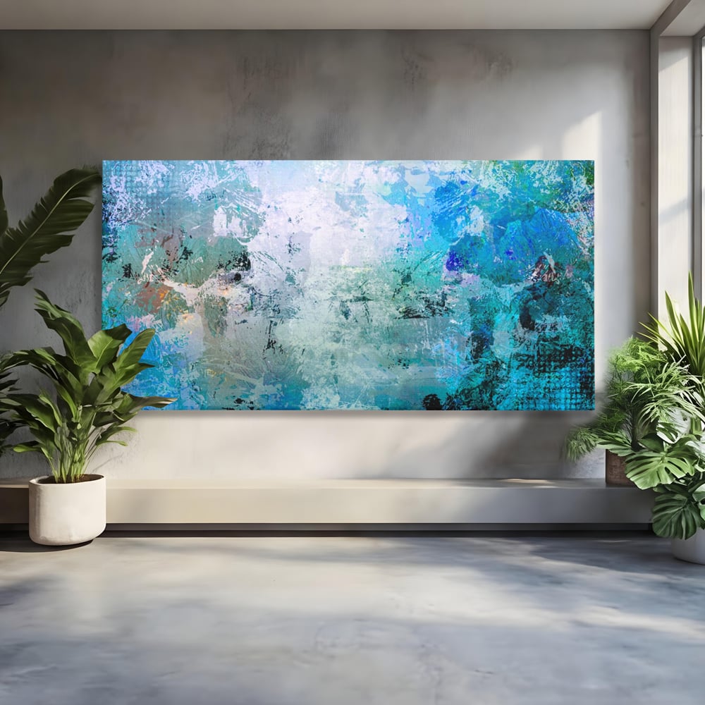 Tablou Canvas Premium LuxCanva® A1087, Colorful Blue , Abstract, BabyBlue, Albastru, Multicolor, Culori Vibrante