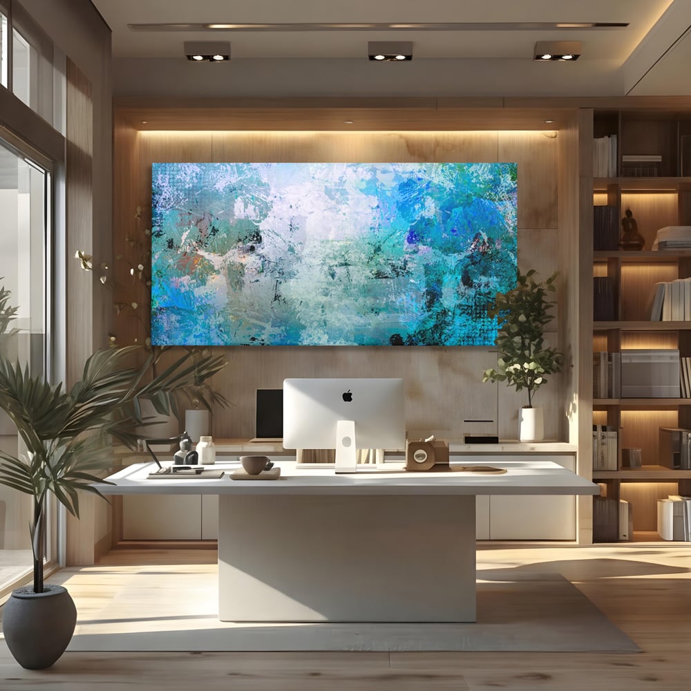 Tablou Canvas Premium LuxCanva® A1087, Colorful Blue , Abstract, BabyBlue, Albastru, Multicolor, Culori Vibrante