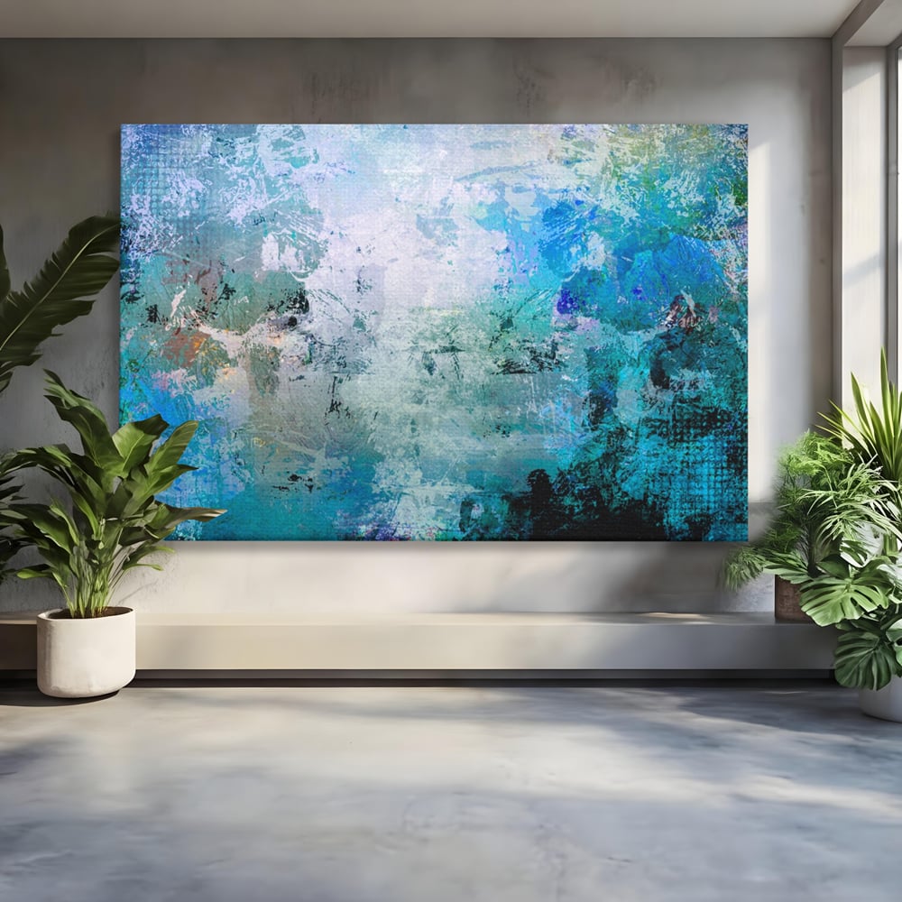 Tablou Canvas Premium LuxCanva® A1087, Colorful Blue , Abstract, BabyBlue, Albastru, Multicolor, Culori Vibrante