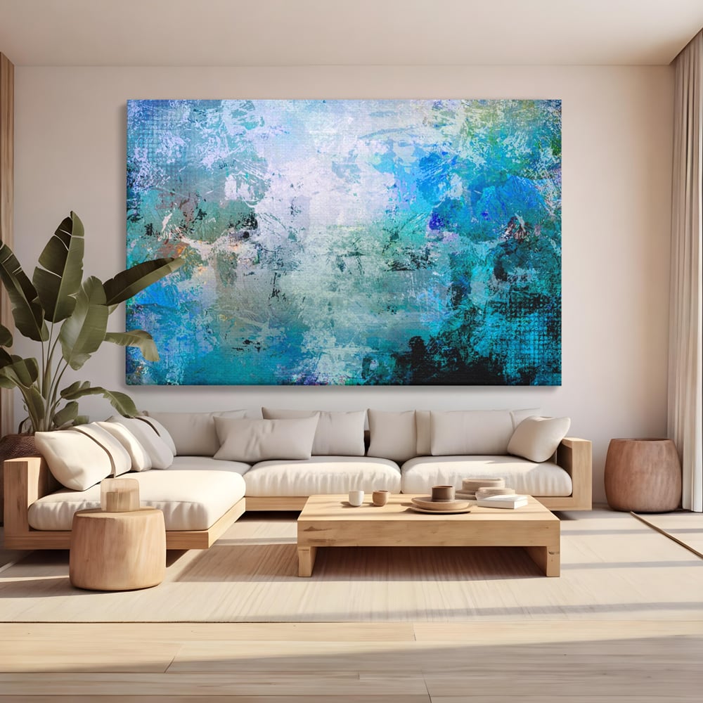 Tablou Canvas Premium LuxCanva® A1087, Colorful Blue , Abstract, BabyBlue, Albastru, Multicolor, Culori Vibrante