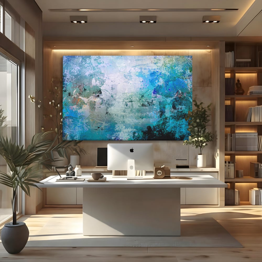 Tablou Canvas Premium LuxCanva® A1087, Colorful Blue , Abstract, BabyBlue, Albastru, Multicolor, Culori Vibrante