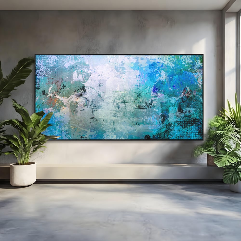 Tablou Canvas Premium LuxCanva® A1087, Colorful Blue , Abstract, BabyBlue, Albastru, Multicolor, Culori Vibrante