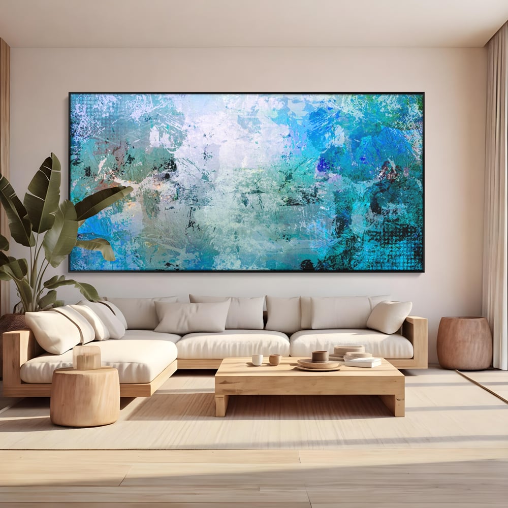 Tablou Canvas Premium LuxCanva® A1087, Colorful Blue , Abstract, BabyBlue, Albastru, Multicolor, Culori Vibrante