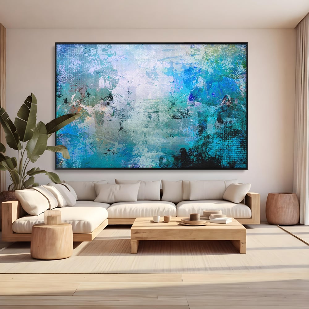 Tablou Canvas Premium LuxCanva® A1087, Colorful Blue , Abstract, BabyBlue, Albastru, Multicolor, Culori Vibrante