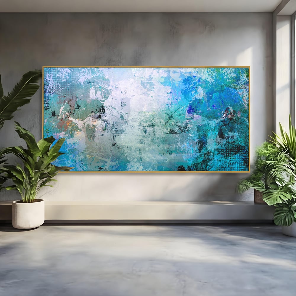 Tablou Canvas Premium LuxCanva® A1087, Colorful Blue , Abstract, BabyBlue, Albastru, Multicolor, Culori Vibrante
