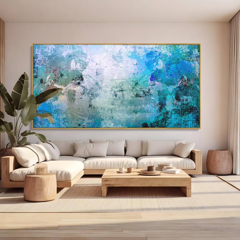 Tablou Canvas Premium LuxCanva® A1087, Colorful Blue , Abstract, BabyBlue, Albastru, Multicolor, Culori Vibrante