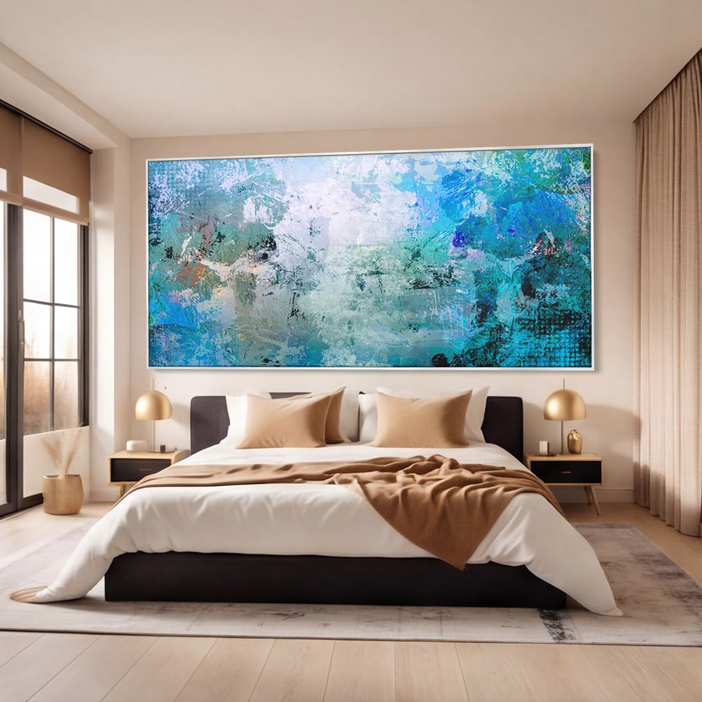Tablou Canvas Premium LuxCanva® A1087, Colorful Blue , Abstract, BabyBlue, Albastru, Multicolor, Culori Vibrante