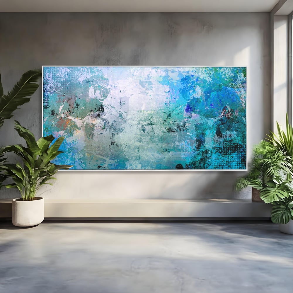 Tablou Canvas Premium LuxCanva® A1087, Colorful Blue , Abstract, BabyBlue, Albastru, Multicolor, Culori Vibrante