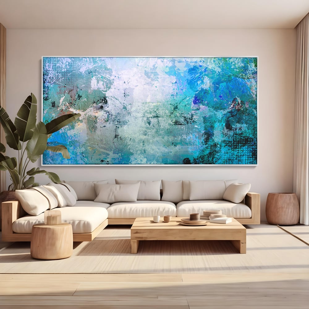 Tablou Canvas Premium LuxCanva® A1087, Colorful Blue , Abstract, BabyBlue, Albastru, Multicolor, Culori Vibrante