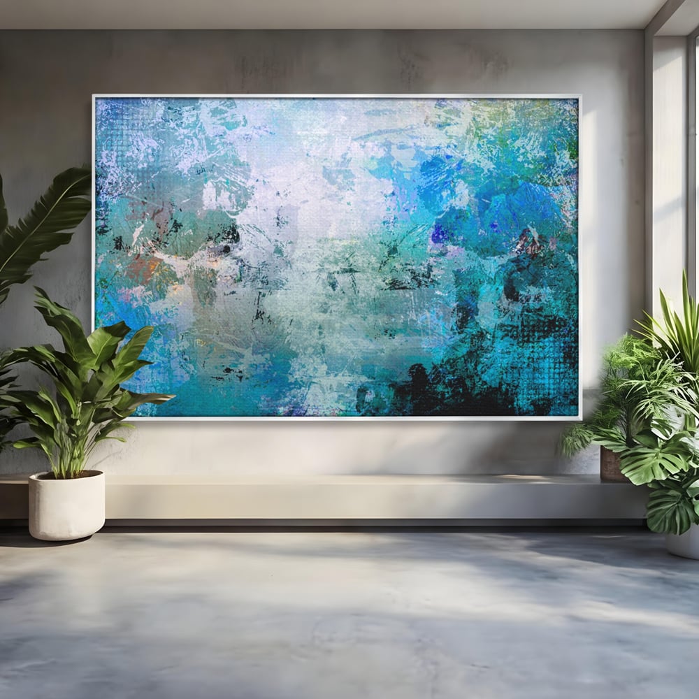 Tablou Canvas Premium LuxCanva® A1087, Colorful Blue , Abstract, BabyBlue, Albastru, Multicolor, Culori Vibrante