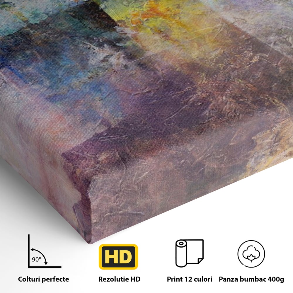 Tablou Canvas Premium LuxCanva® A1088, Colorful Purple , Abstract, Mov, Violet, Lavander, Multicolor, Culori Vibrante