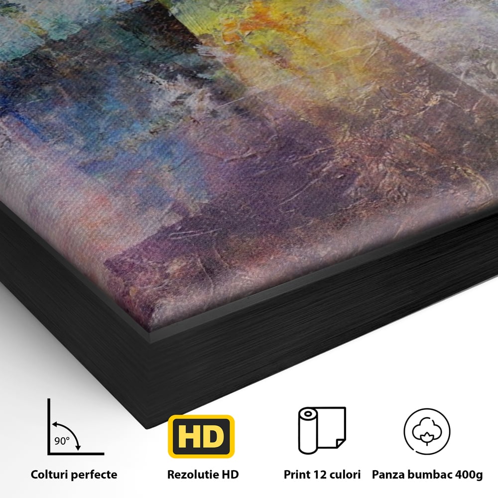 Tablou Canvas Premium LuxCanva® A1088, Colorful Purple , Abstract, Mov, Violet, Lavander, Multicolor, Culori Vibrante