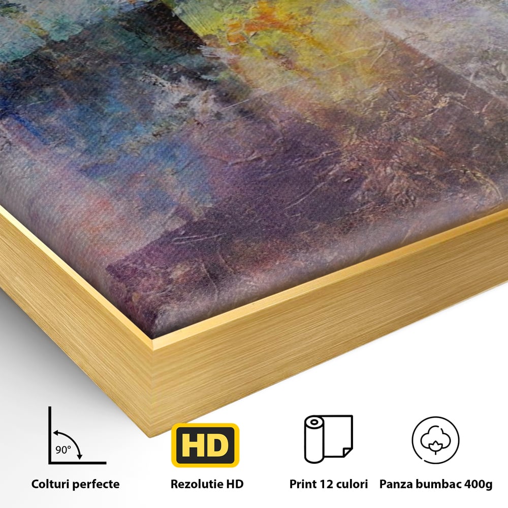 Tablou Canvas Premium LuxCanva® A1088, Colorful Purple , Abstract, Mov, Violet, Lavander, Multicolor, Culori Vibrante