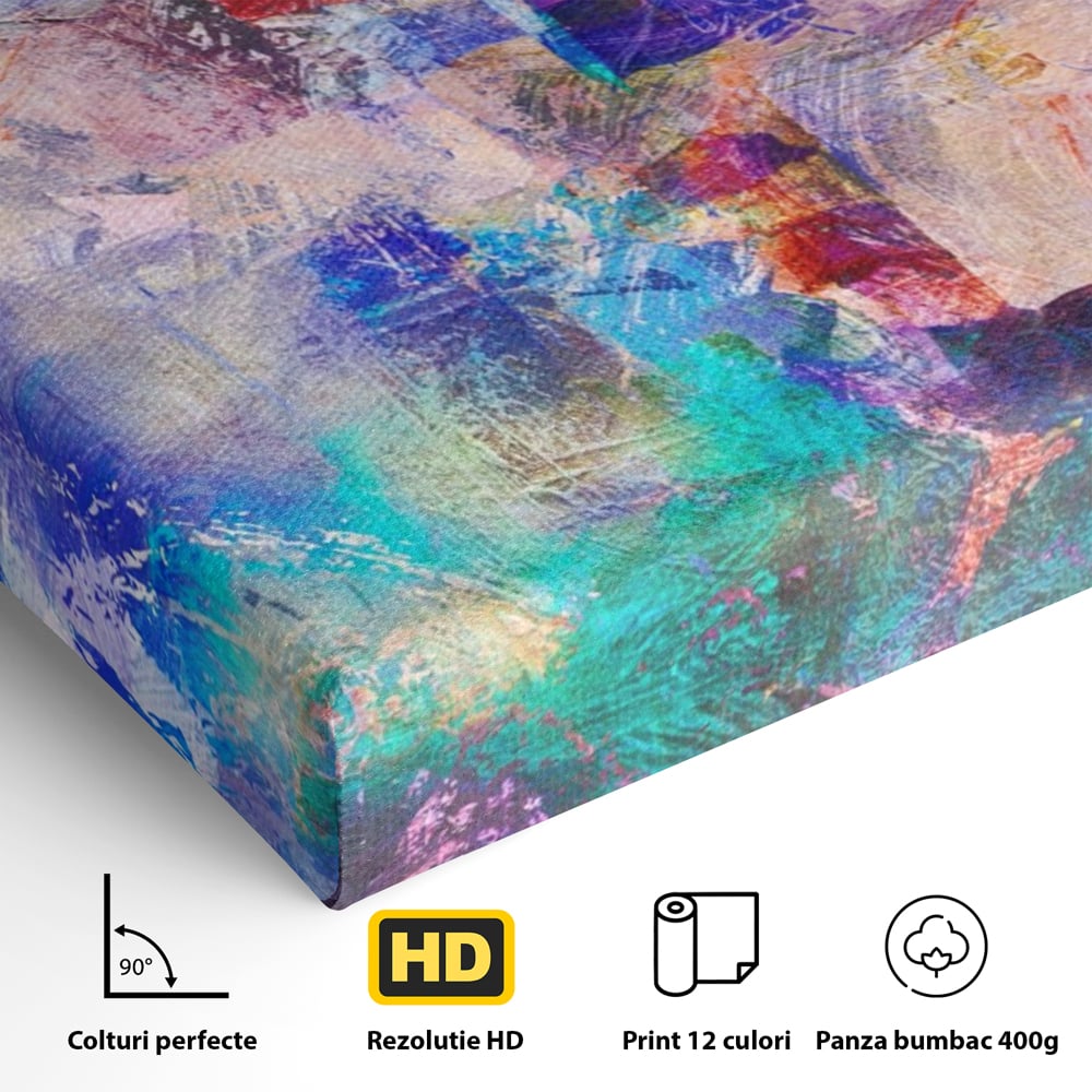 Tablou Canvas Premium LuxCanva® A1089, Multicolor , Abstract, Mixture Of Colors, Culori Vibrante