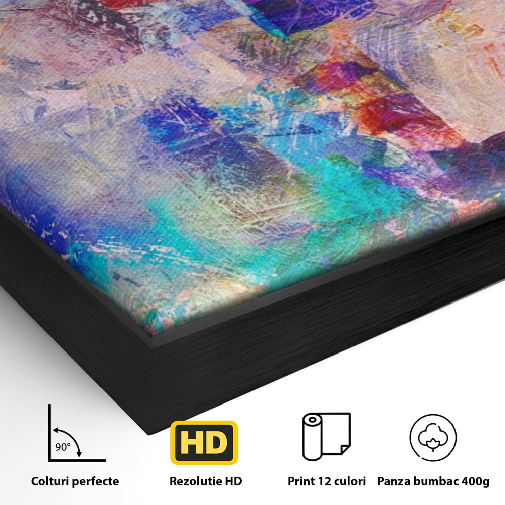 Tablou Canvas Premium LuxCanva® A1089, Multicolor , Abstract, Mixture Of Colors, Culori Vibrante