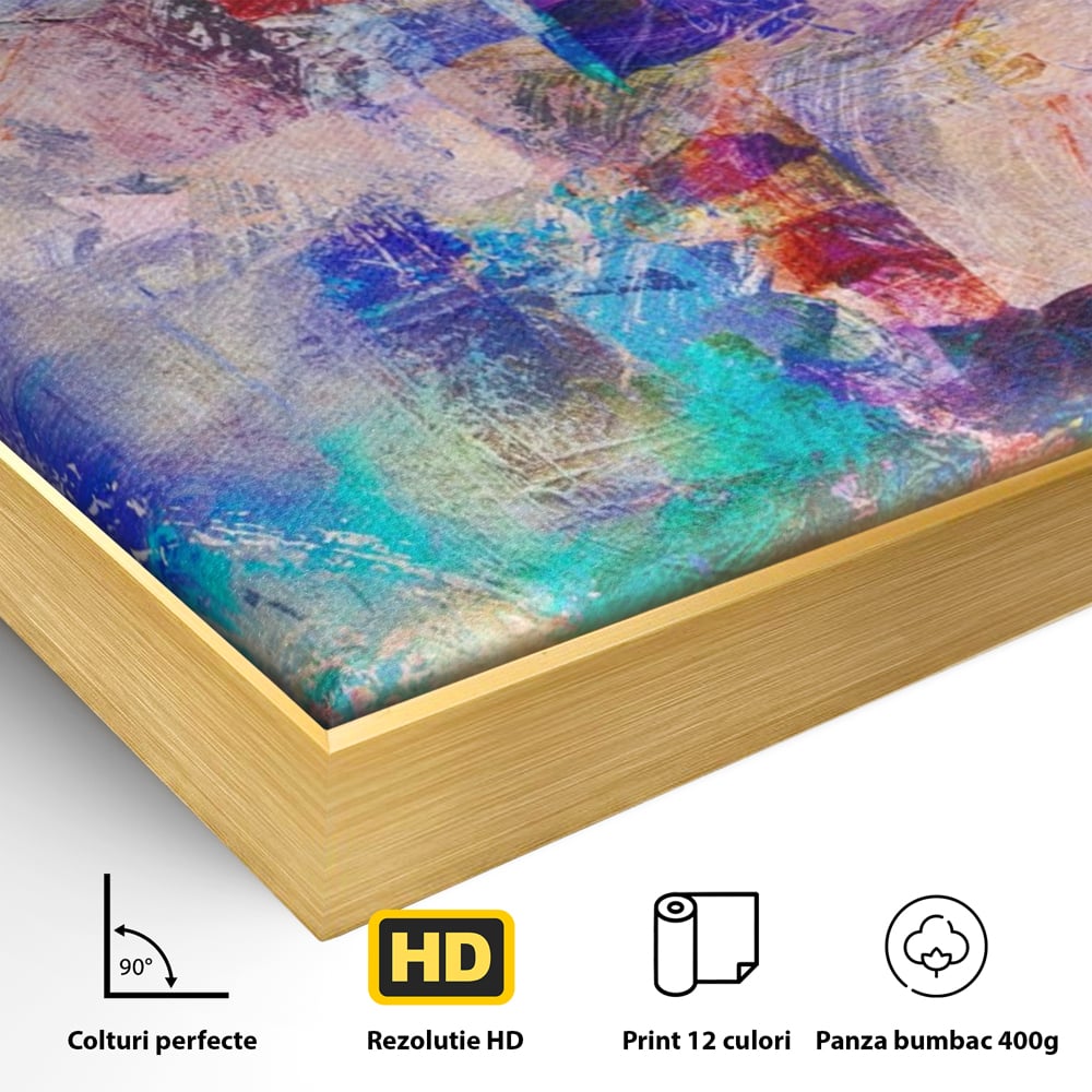 Tablou Canvas Premium LuxCanva® A1089, Multicolor , Abstract, Mixture Of Colors, Culori Vibrante
