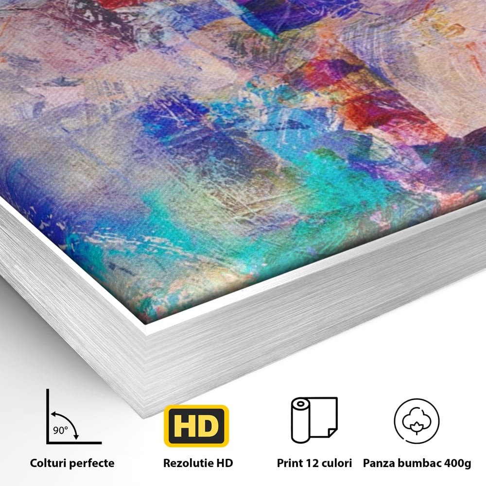 Tablou Canvas Premium LuxCanva® A1089, Multicolor , Abstract, Mixture Of Colors, Culori Vibrante
