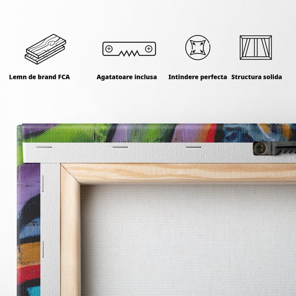 Tablou Canvas Premium LuxCanva® A1090, Graffiti , Abstract, Street Art, Multicolor, Culori Vibrante