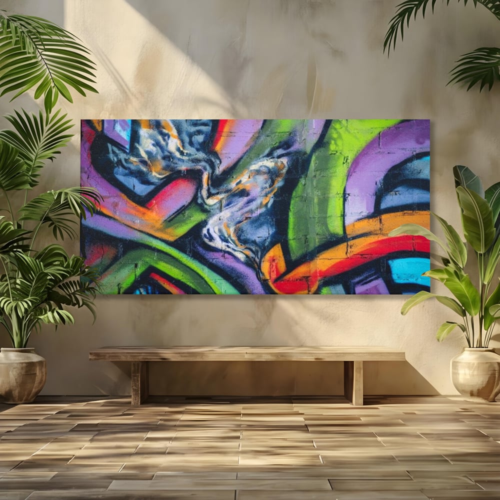 Tablou Canvas Premium LuxCanva® A1090, Graffiti , Abstract, Street Art, Multicolor, Culori Vibrante