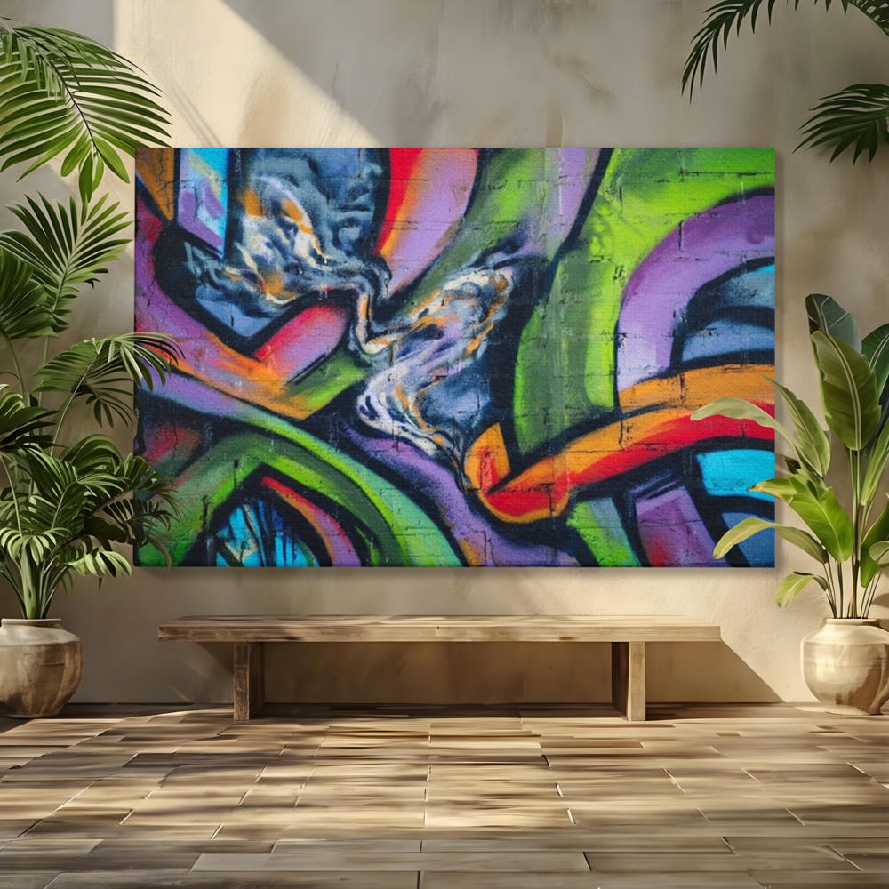 Tablou Canvas Premium LuxCanva® A1090, Graffiti , Abstract, Street Art, Multicolor, Culori Vibrante