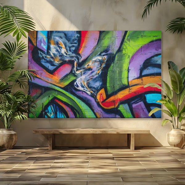 Tablou Canvas Premium LuxCanva® A1090, Graffiti , Abstract, Street Art, Multicolor, Culori Vibrante