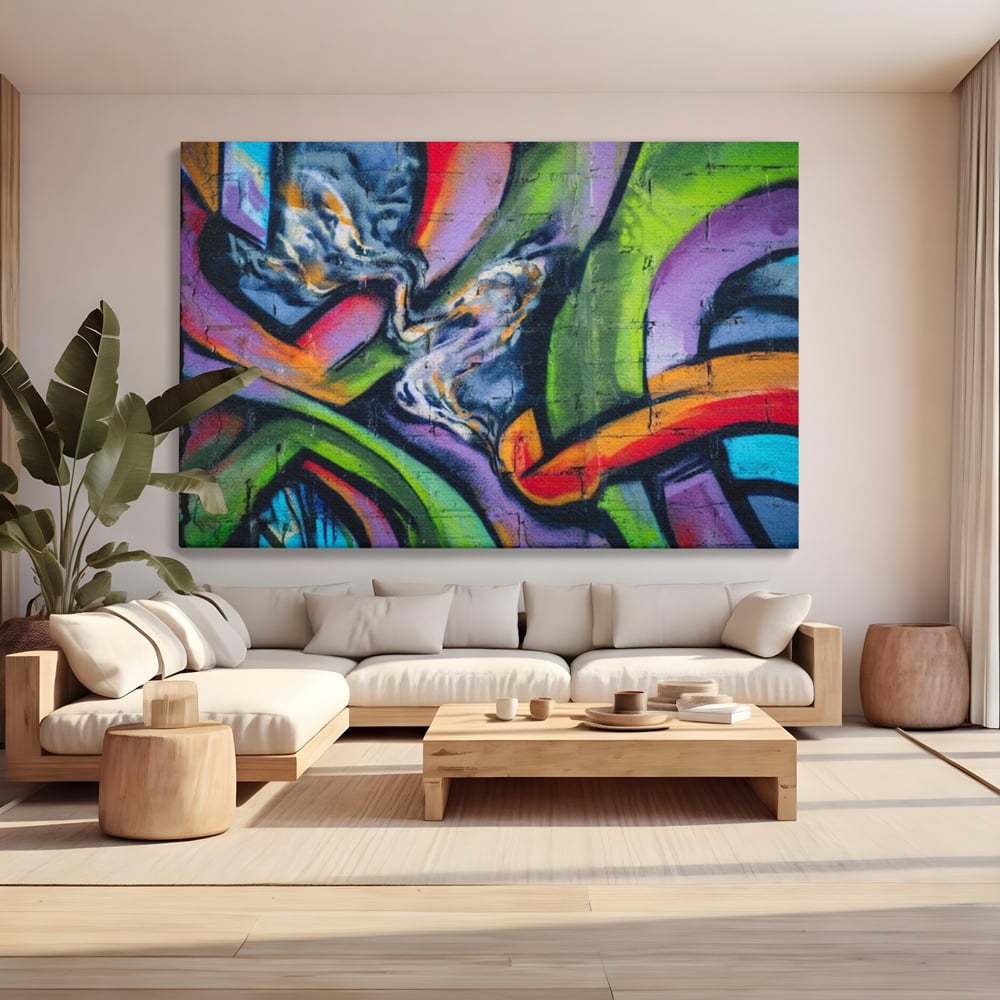 Tablou Canvas Premium LuxCanva® A1090, Graffiti , Abstract, Street Art, Multicolor, Culori Vibrante