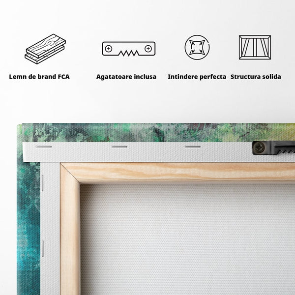 Tablou Canvas Premium LuxCanva® A1091, Colorful Green , Abstract, Verde, Blue, Multicolor, Culori Vibrante