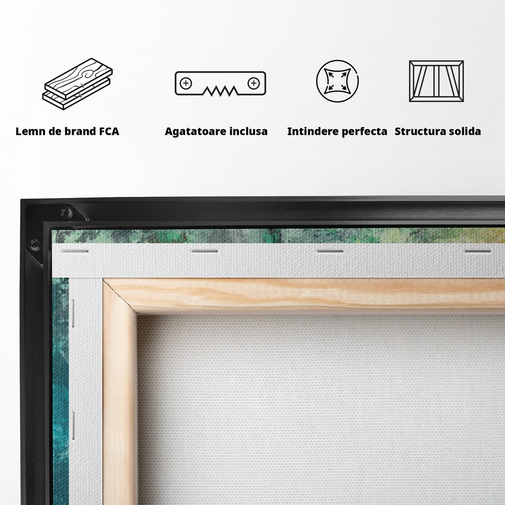 Tablou Canvas Premium LuxCanva® A1091, Colorful Green , Abstract, Verde, Blue, Multicolor, Culori Vibrante