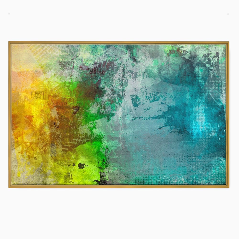 Tablou Canvas Premium LuxCanva® A1091, Colorful Green , Abstract, Verde, Blue, Multicolor, Culori Vibrante