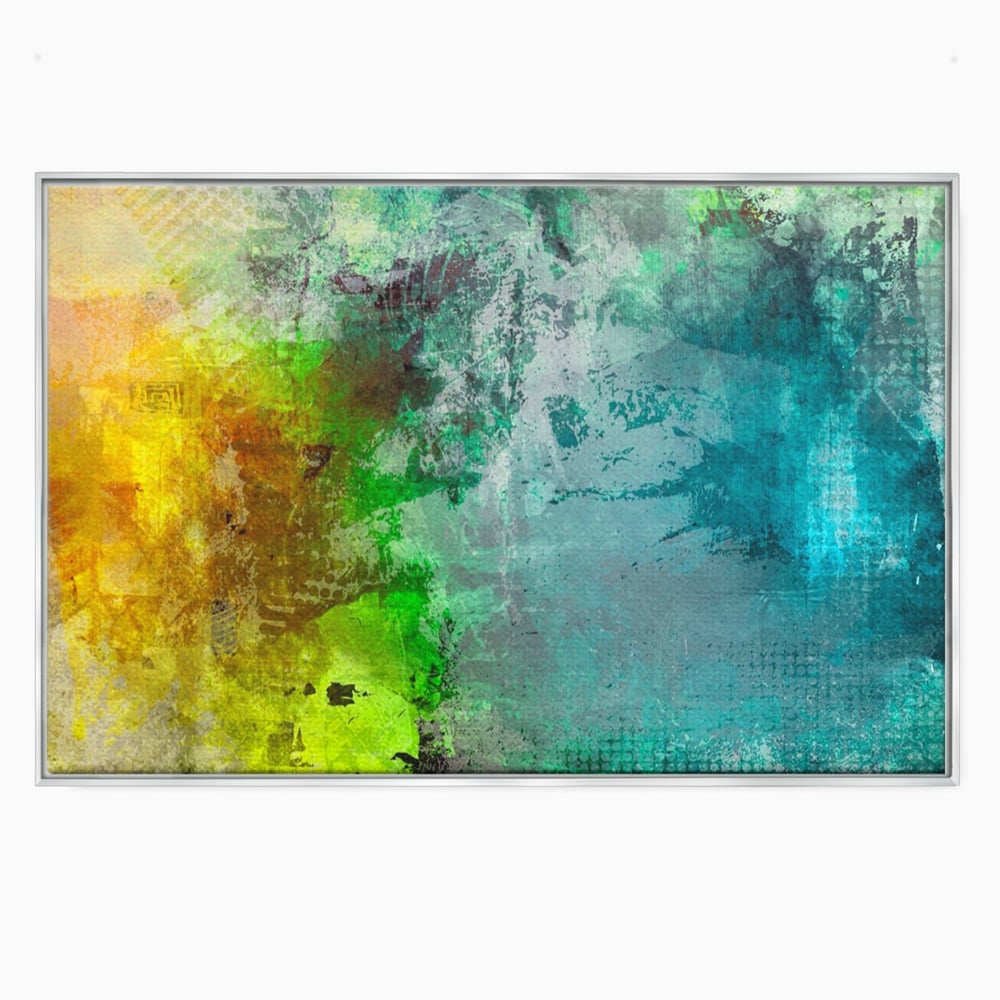 Tablou Canvas Premium LuxCanva® A1091, Colorful Green , Abstract, Verde, Blue, Multicolor, Culori Vibrante