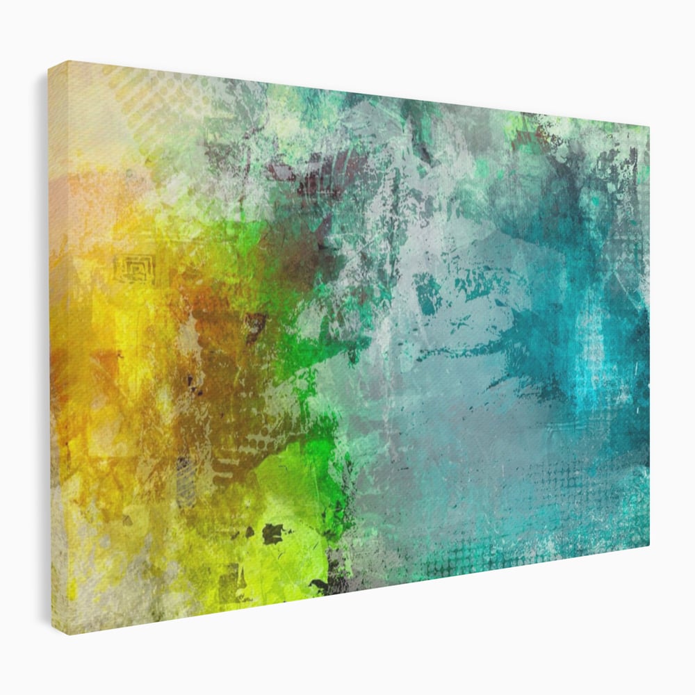 Tablou Canvas Premium LuxCanva® A1091, Colorful Green , Abstract, Verde, Blue, Multicolor, Culori Vibrante