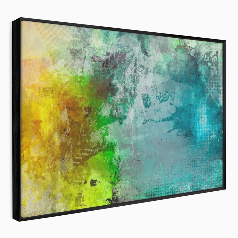 Tablou Canvas Premium LuxCanva® A1091, Colorful Green , Abstract, Verde, Blue, Multicolor, Culori Vibrante
