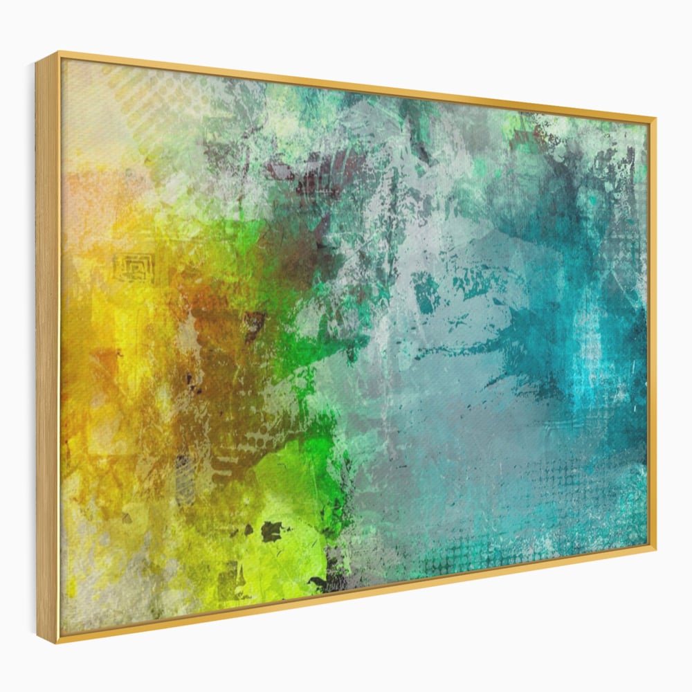 Tablou Canvas Premium LuxCanva® A1091, Colorful Green , Abstract, Verde, Blue, Multicolor, Culori Vibrante