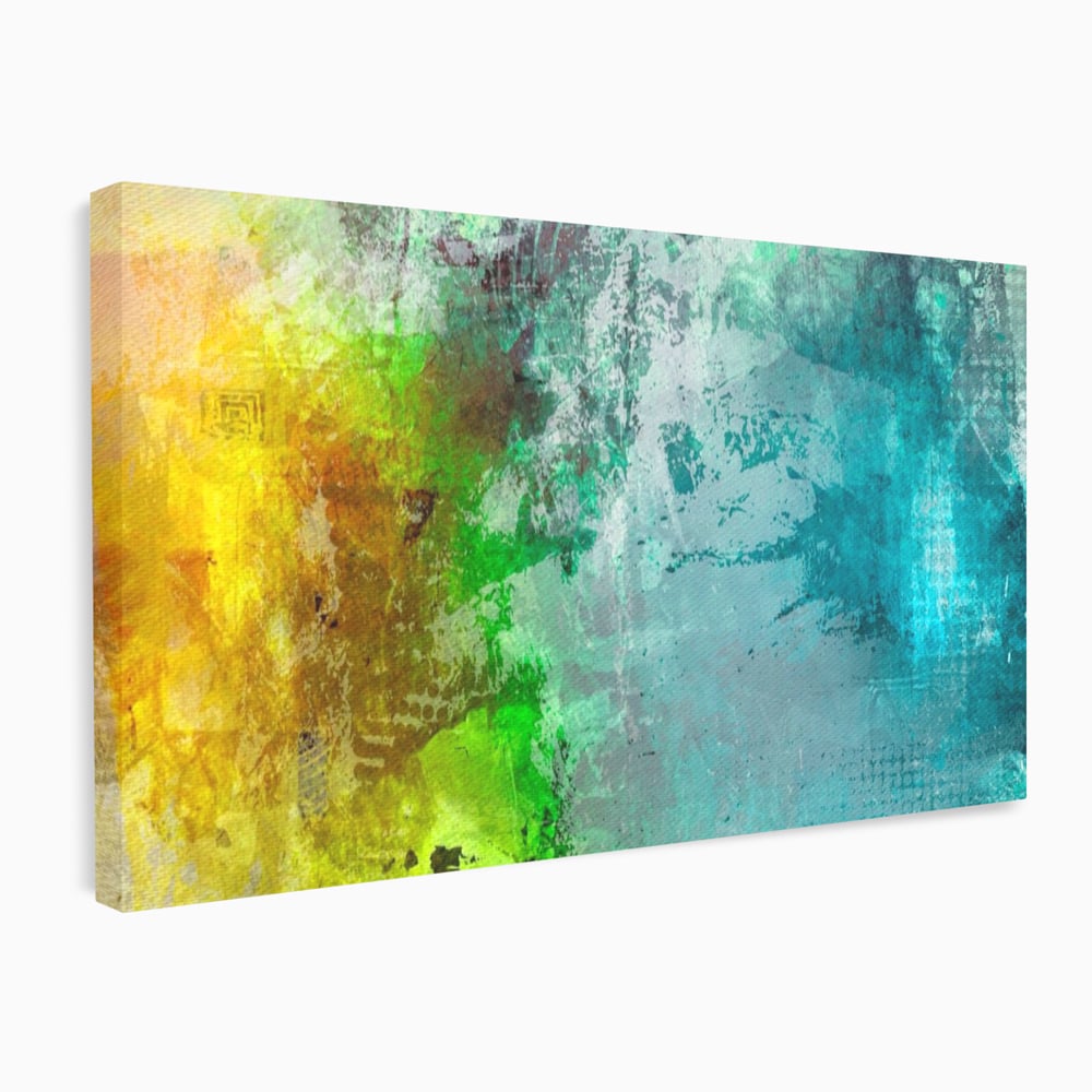 Tablou Canvas Premium LuxCanva® A1091, Colorful Green , Abstract, Verde, Blue, Multicolor, Culori Vibrante