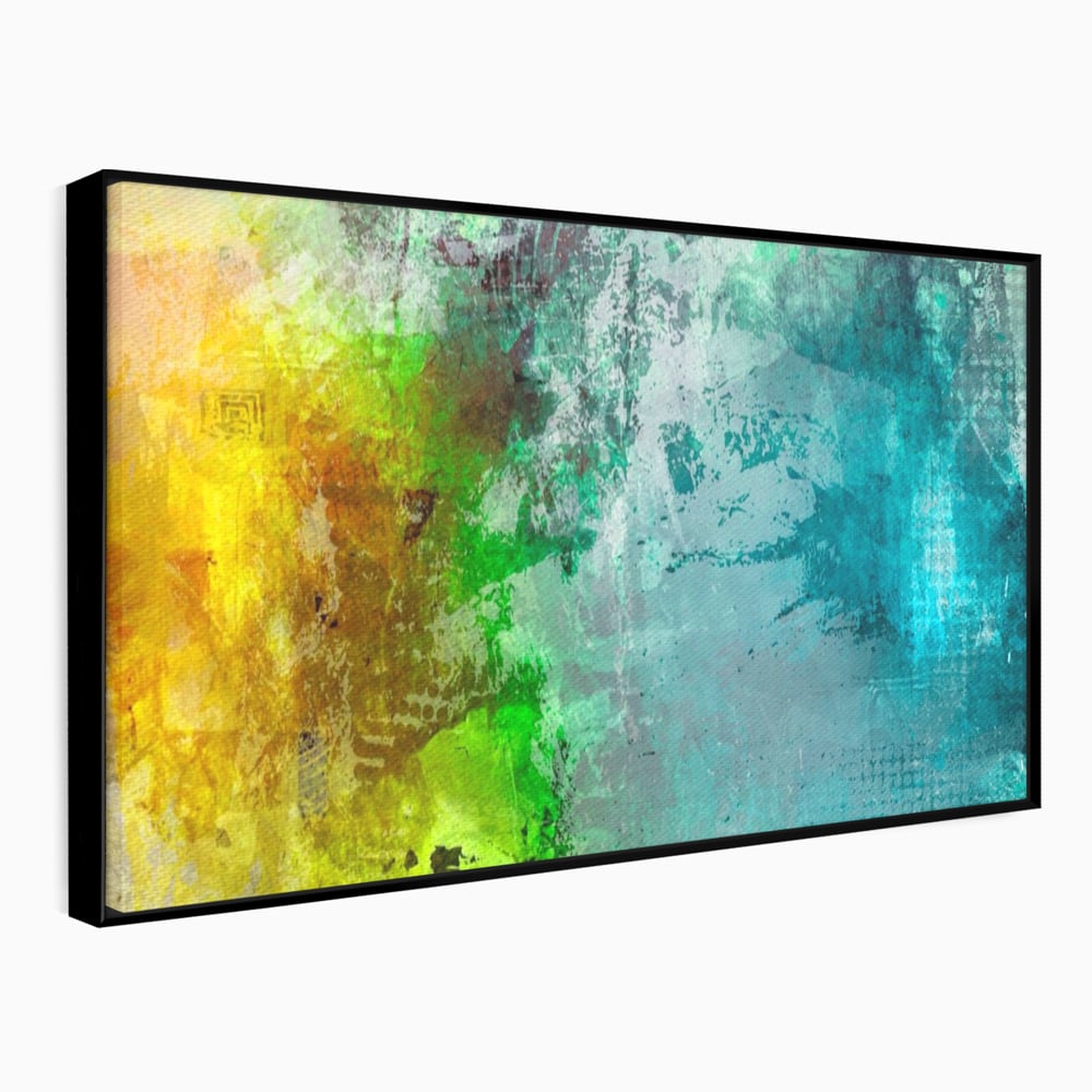 Tablou Canvas Premium LuxCanva® A1091, Colorful Green , Abstract, Verde, Blue, Multicolor, Culori Vibrante