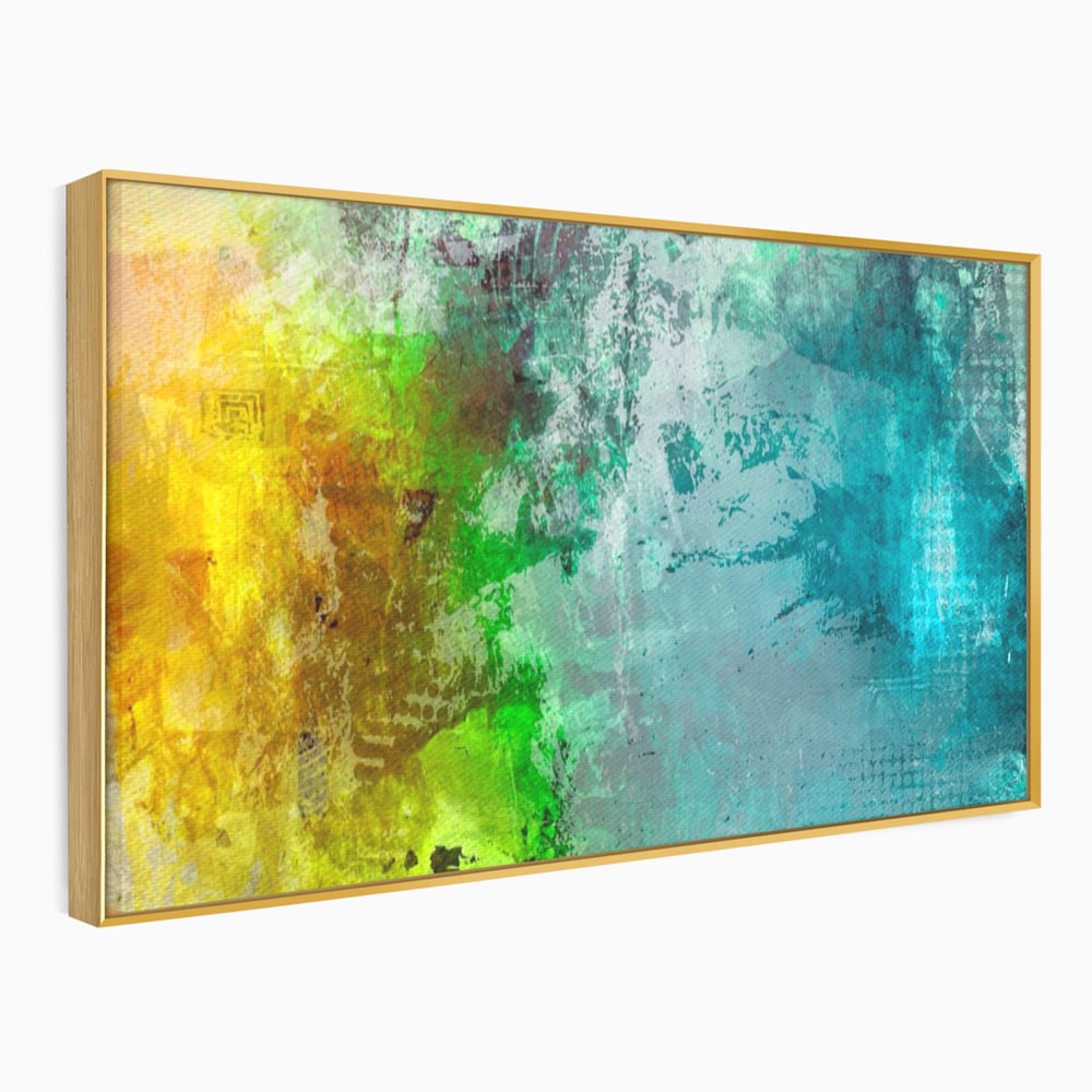 Tablou Canvas Premium LuxCanva® A1091, Colorful Green , Abstract, Verde, Blue, Multicolor, Culori Vibrante