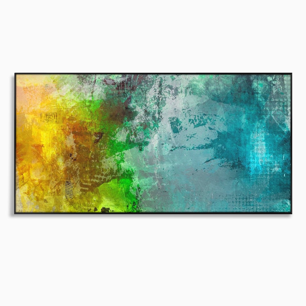 Tablou Canvas Premium LuxCanva® A1091, Colorful Green , Abstract, Verde, Blue, Multicolor, Culori Vibrante