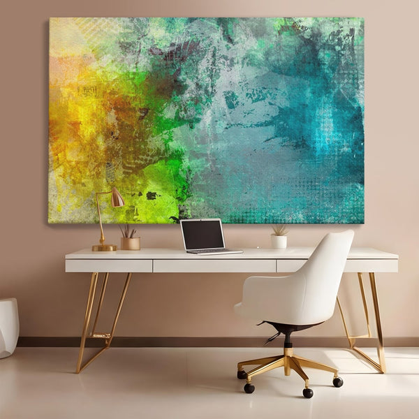 Tablou Canvas Premium LuxCanva® A1091, Colorful Green , Abstract, Verde, Blue, Multicolor, Culori Vibrante