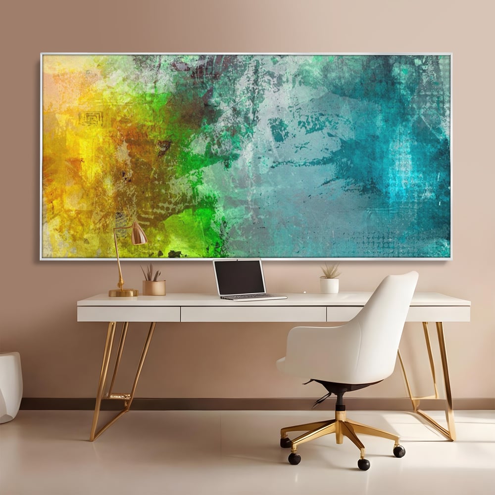 Tablou Canvas Premium LuxCanva® A1091, Colorful Green , Abstract, Verde, Blue, Multicolor, Culori Vibrante