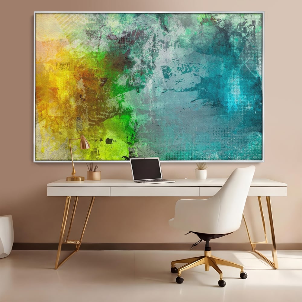 Tablou Canvas Premium LuxCanva® A1091, Colorful Green , Abstract, Verde, Blue, Multicolor, Culori Vibrante