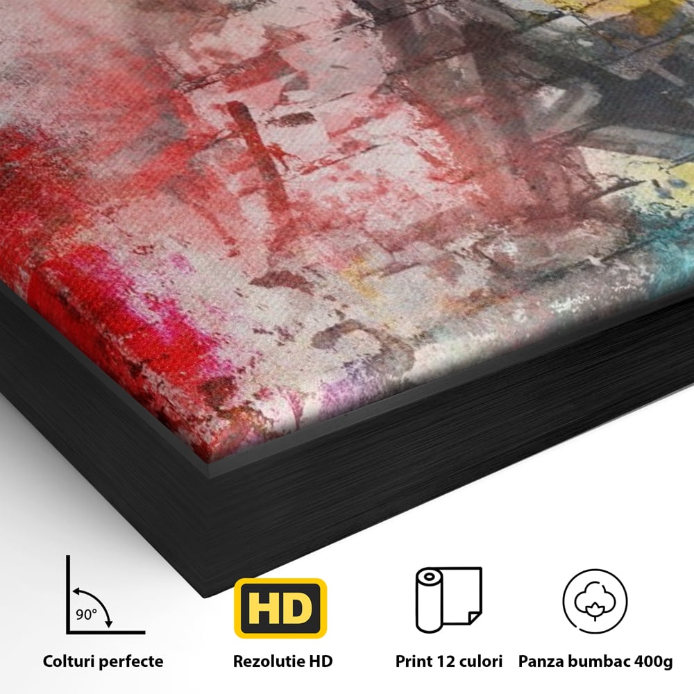 Tablou Canvas Premium LuxCanva® A1093, Perete Colorat , Arta Abstracta, Culoare, Culori Vibrante