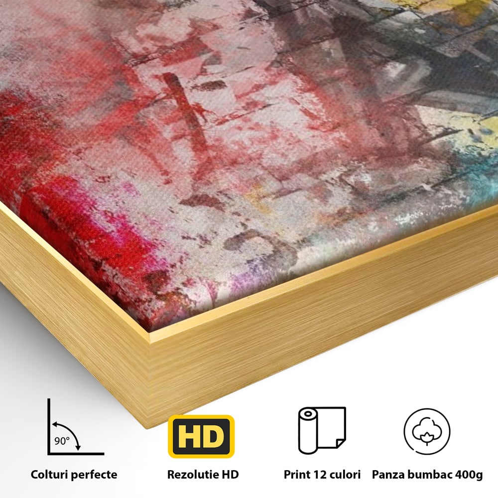 Tablou Canvas Premium LuxCanva® A1093, Perete Colorat , Arta Abstracta, Culoare, Culori Vibrante