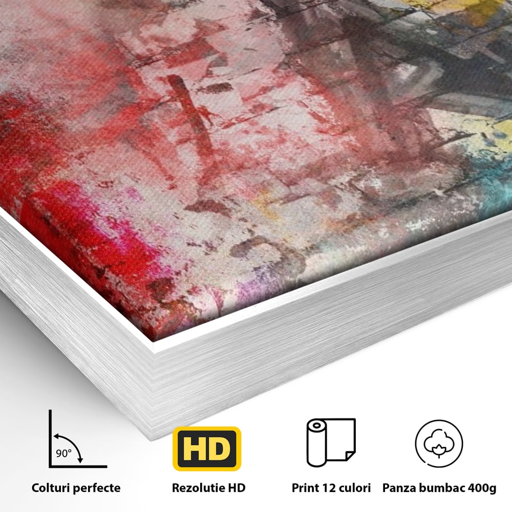 Tablou Canvas Premium LuxCanva® A1093, Perete Colorat , Arta Abstracta, Culoare, Culori Vibrante
