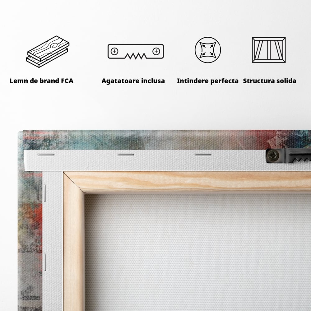 Tablou Canvas Premium LuxCanva® A1093, Perete Colorat , Arta Abstracta, Culoare, Culori Vibrante