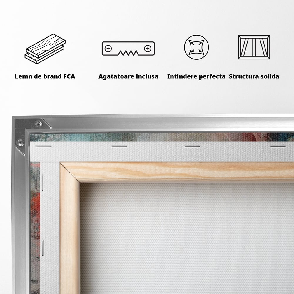 Tablou Canvas Premium LuxCanva® A1093, Perete Colorat , Arta Abstracta, Culoare, Culori Vibrante
